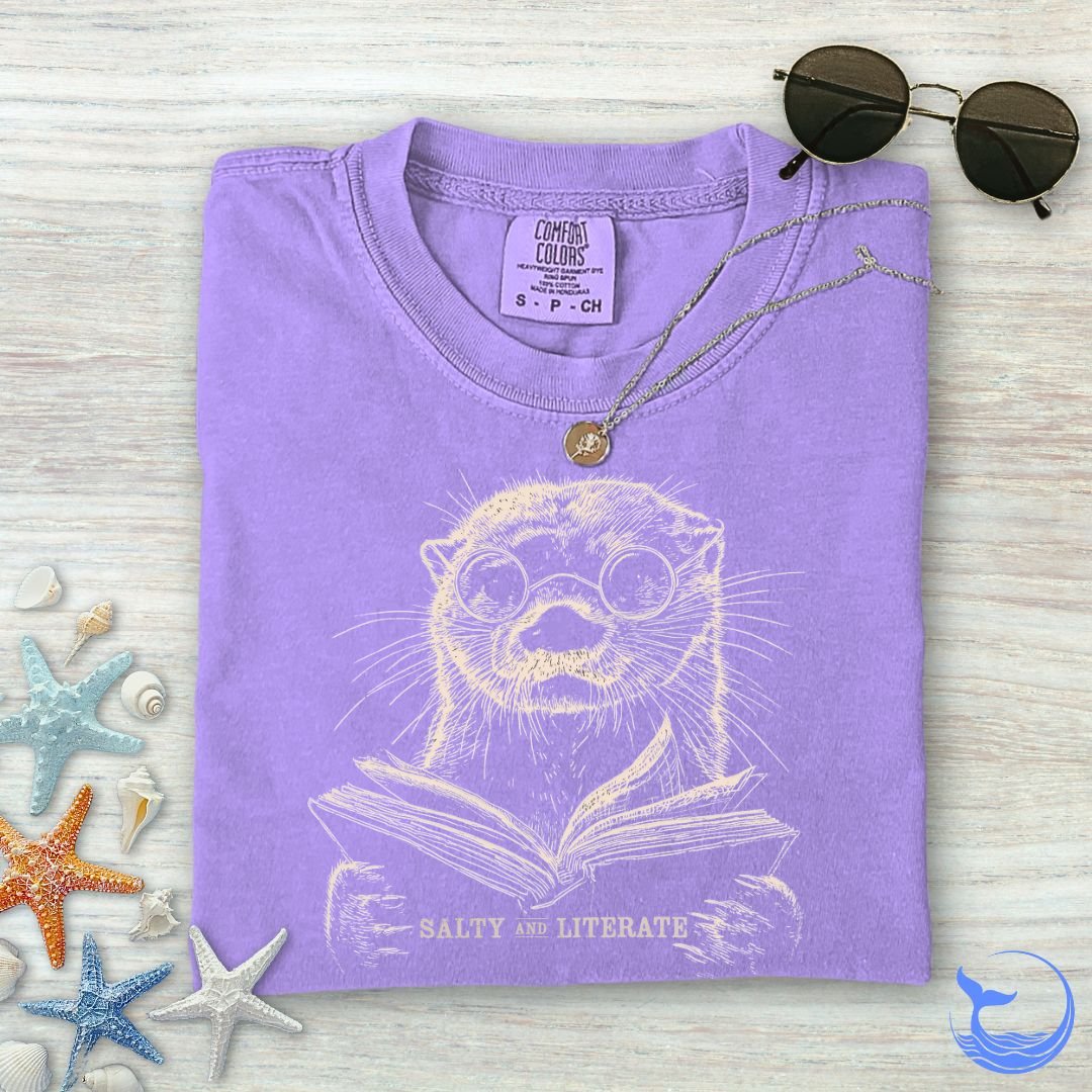 Salty and Literate Otter Comfort Colors T-Shirt