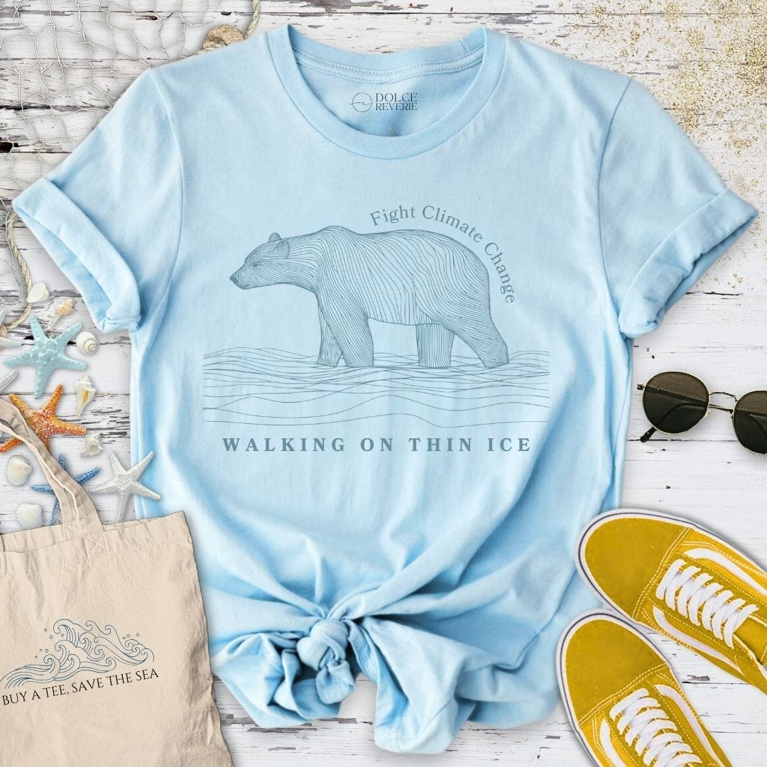 Walking On Thin Ice T-Shirt Light Blue / S