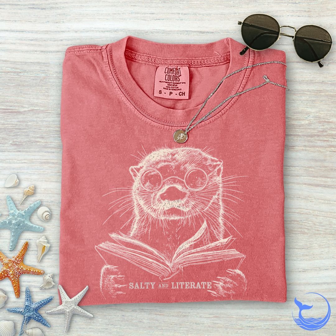 Salty and Literate Otter Comfort Colors T-Shirt