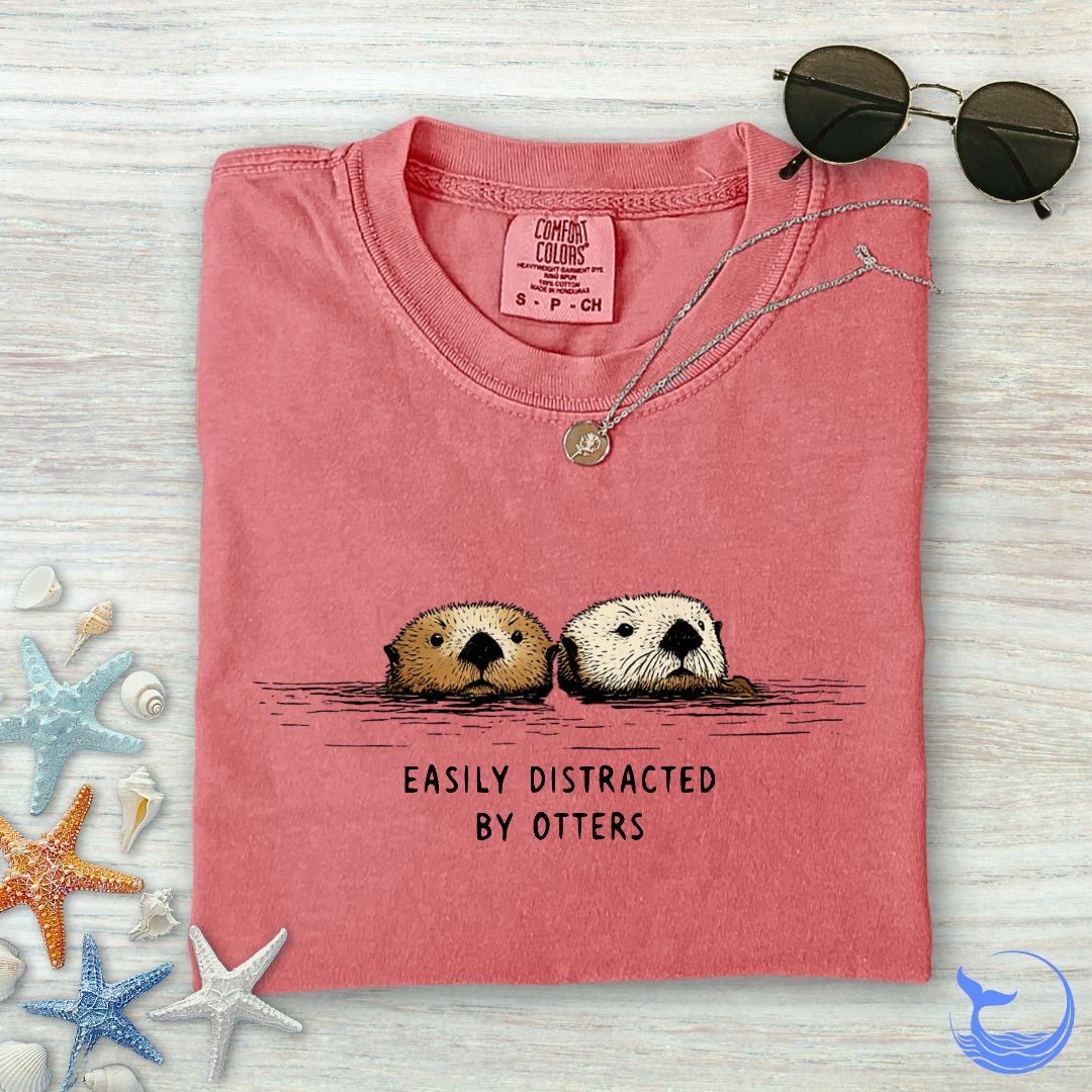 Distracted By Otters Comfort Colors T-Shirt