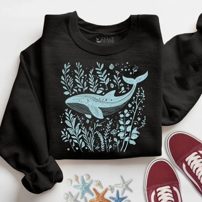 Whale & Plants Sweatshirt S / Black