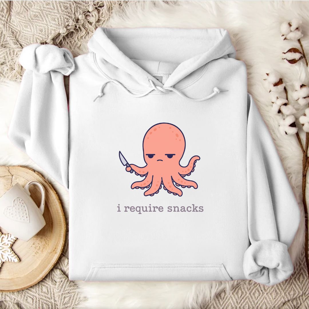 I Require Snacks Octopus Hoodie