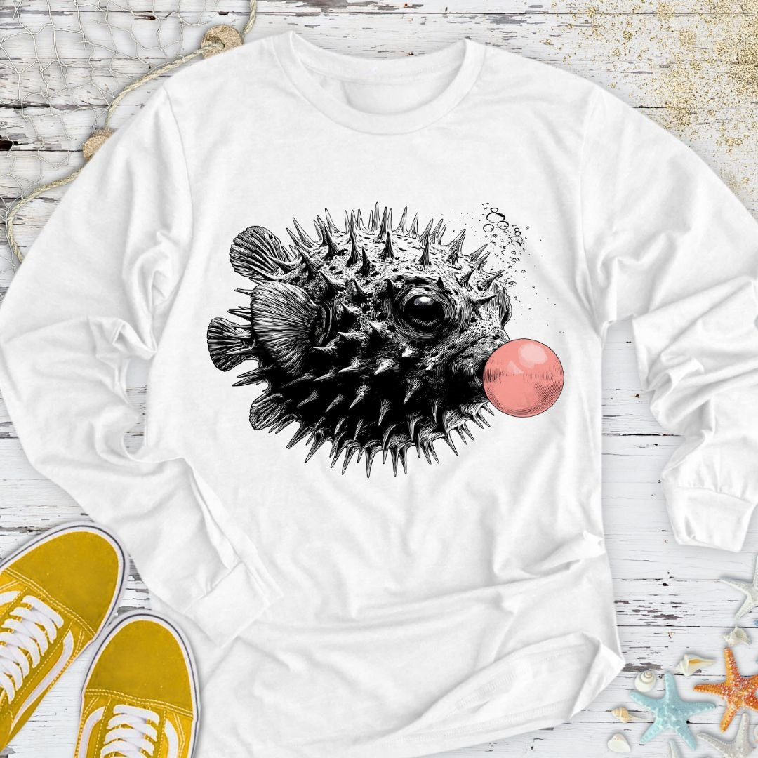 Bubblegum Pufferfish Long Sleeve Tee