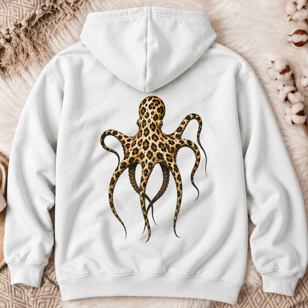 Cheetah Octopus Back Print Hoodie