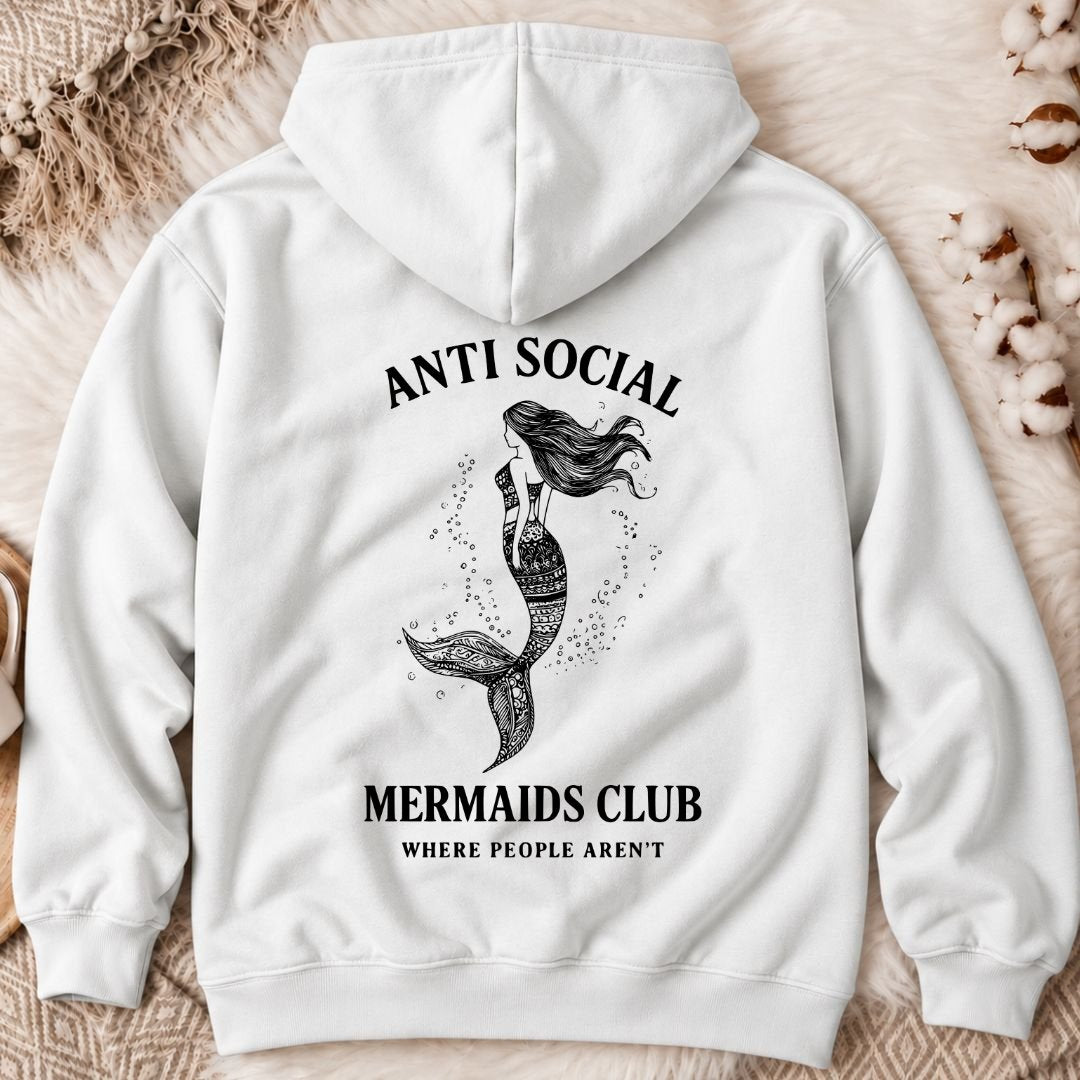 Anti Social Mermaid Back Print Hoodie