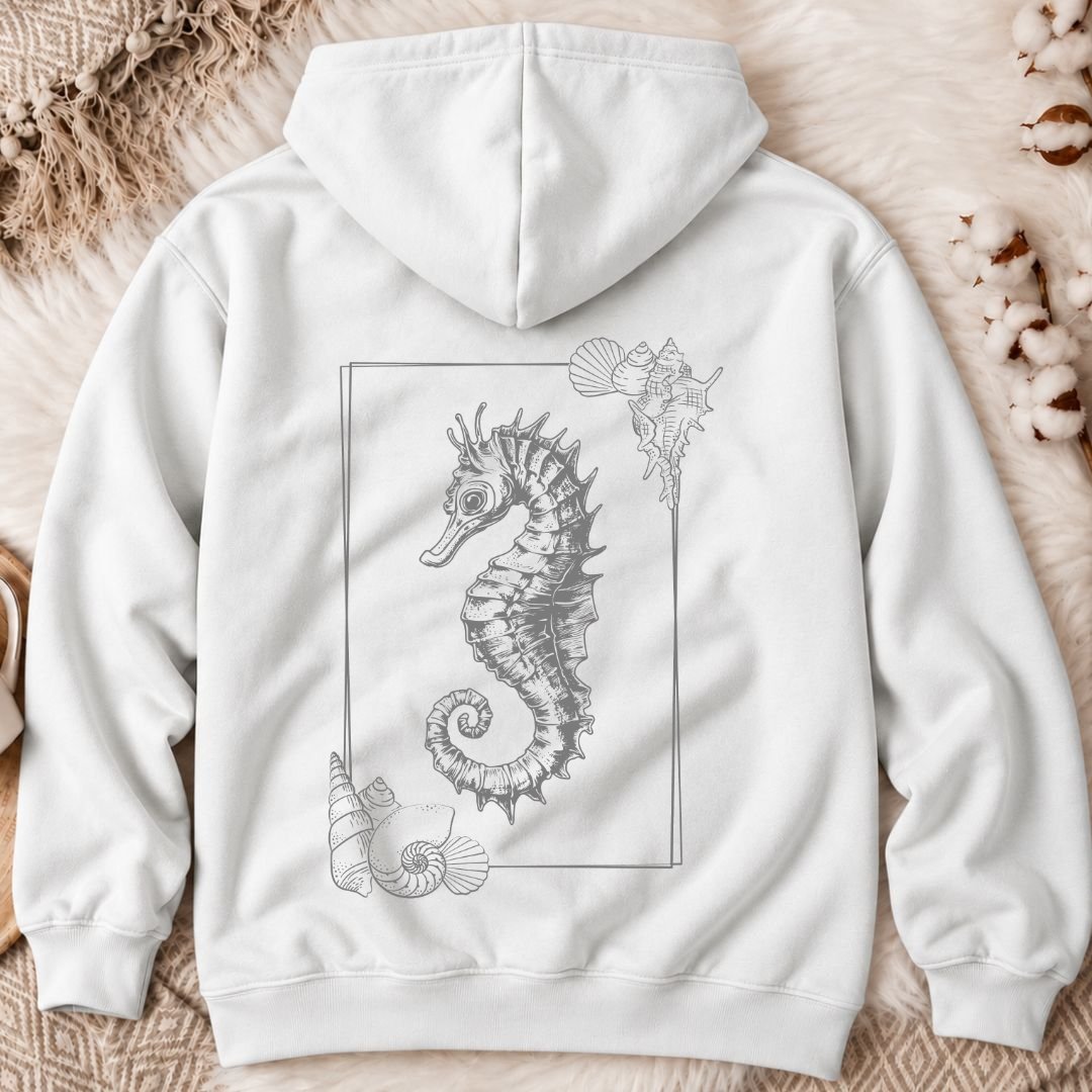 Vintage Seahorse Back Print Hoodie