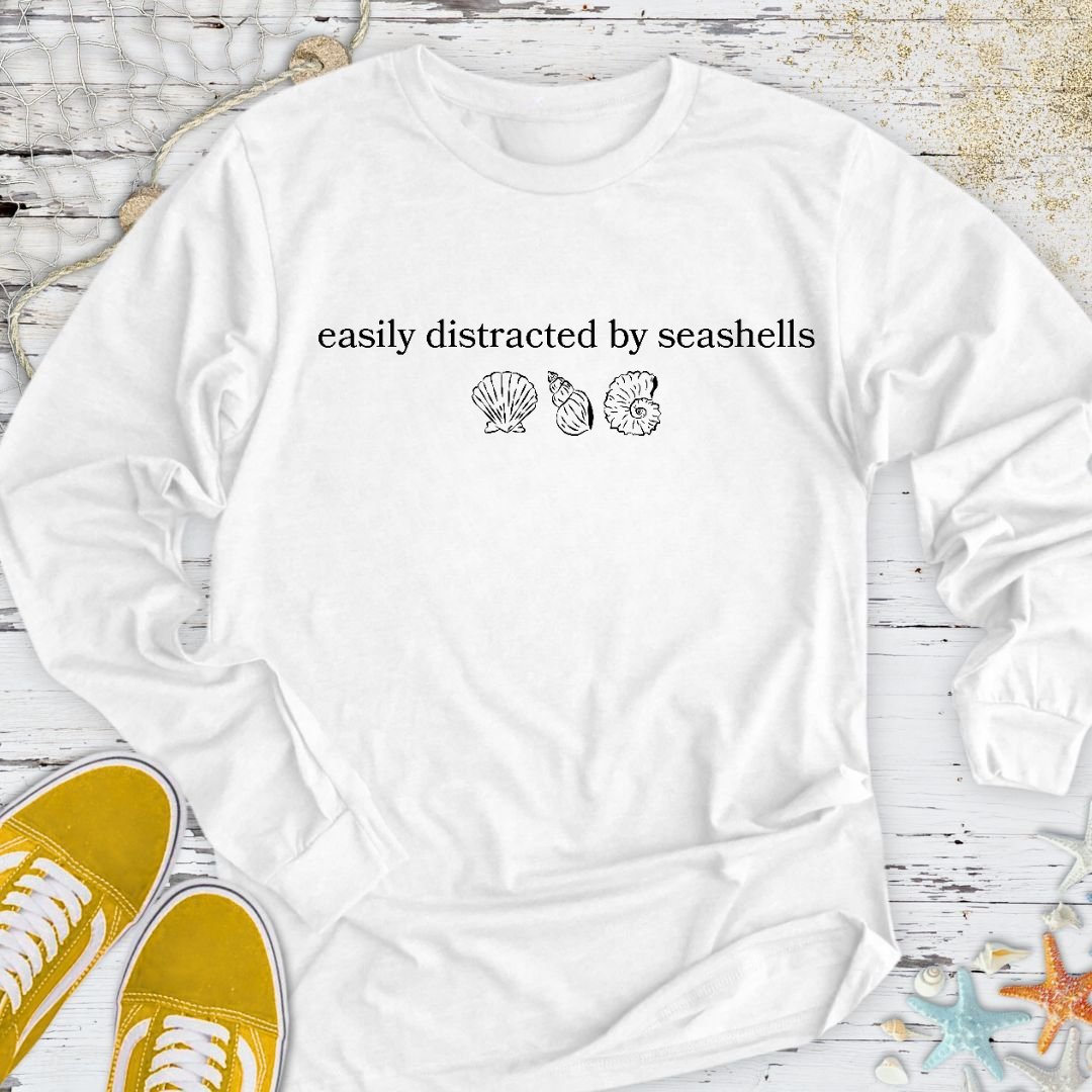 Distracted By Seashells Long Sleeve Tee
