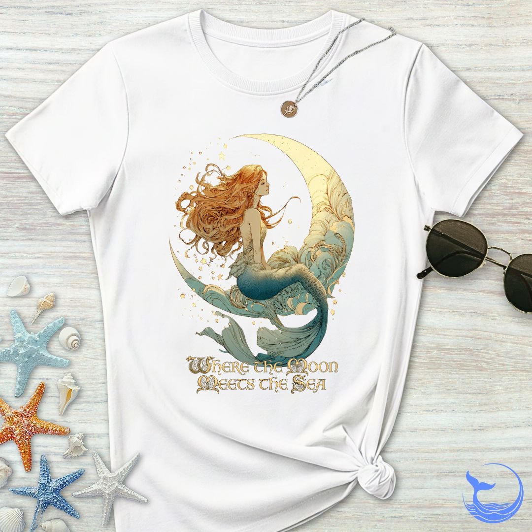 Moon Meets The Sea, Mermaid Women's T-Shirt