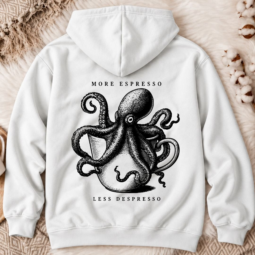 Espresso Octopus Back Print Hoodie