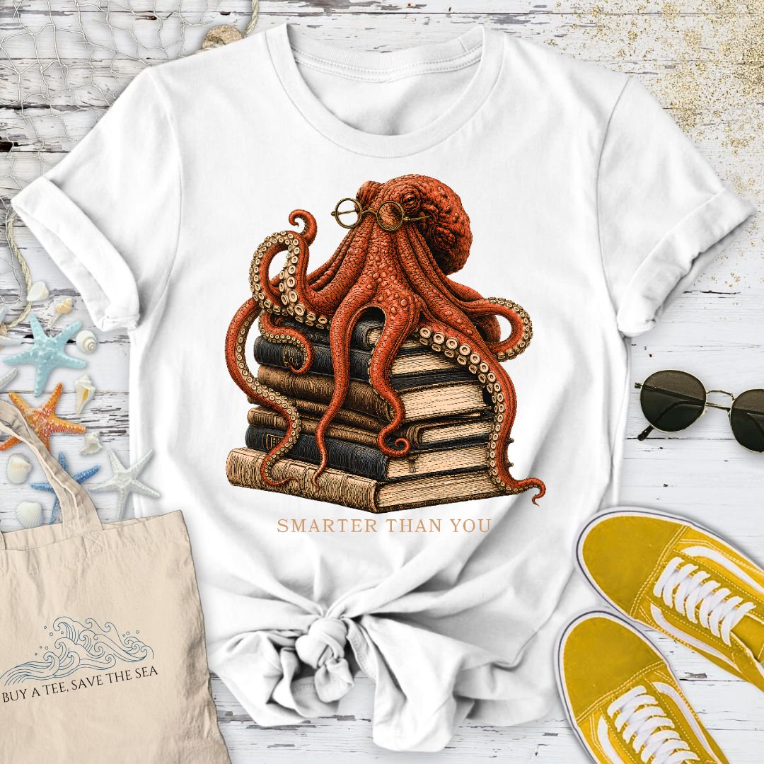 Smarter Than You, Octopus T-Shirt in White - Dolce Reverie