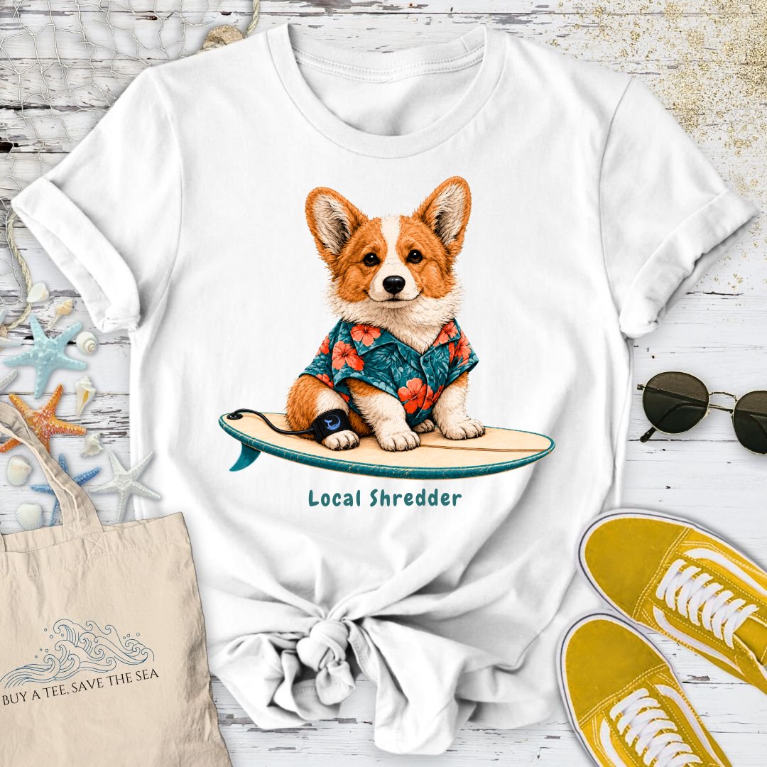 Local Shredder Corgi T-Shirt in White - Dolce Reverie