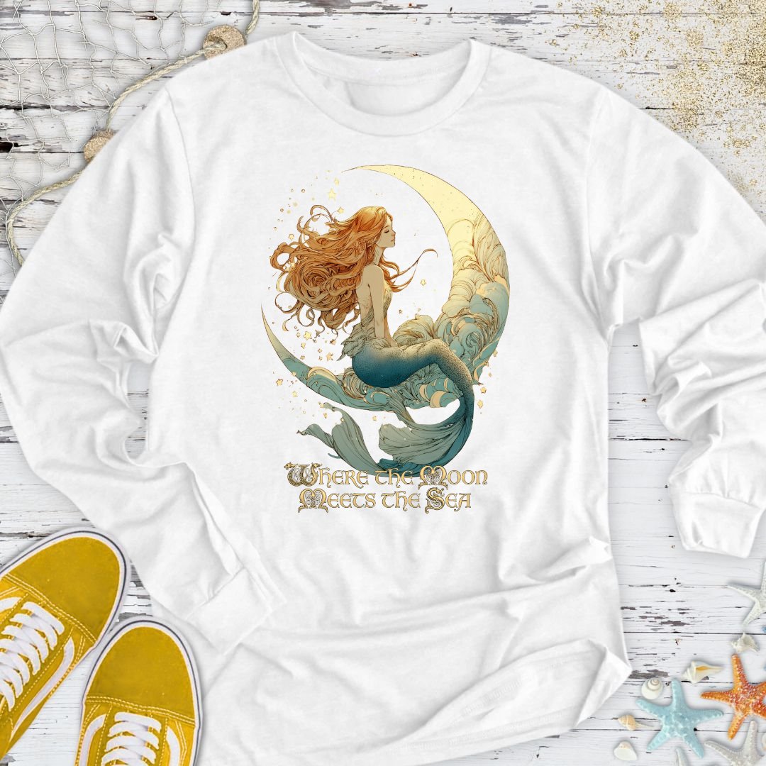 Moon Meets The Sea, Mermaid Long Sleeve Tee