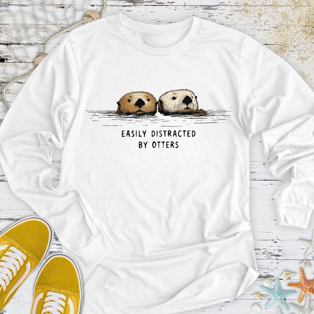 Distracted By Otters Long Sleeve Tee
