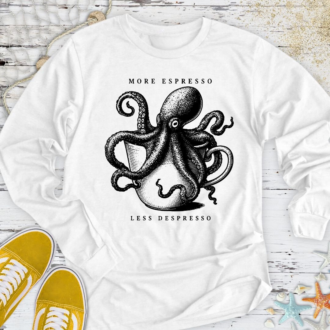 Espresso Octopus Long Sleeve Tee