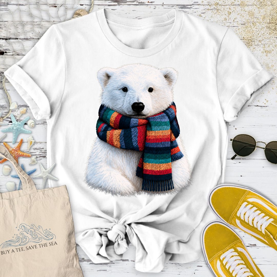 Cozy Polar Bear T-Shirt in White - Dolce Reverie