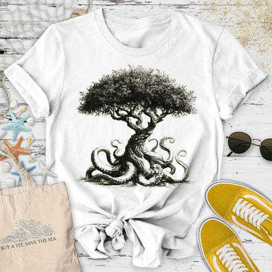 Octopus Tree T-Shirt in White - Dolce Reverie