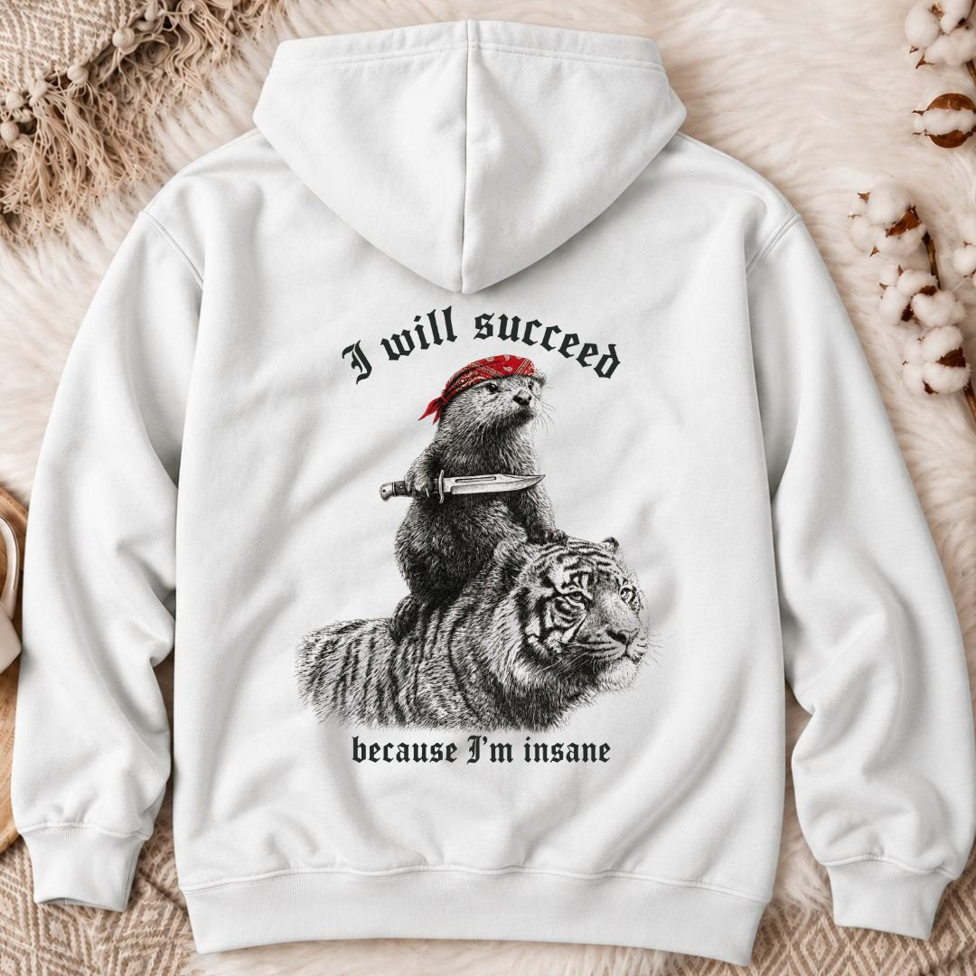 I Will Succeed, Sea Otter Back Print Hoodie