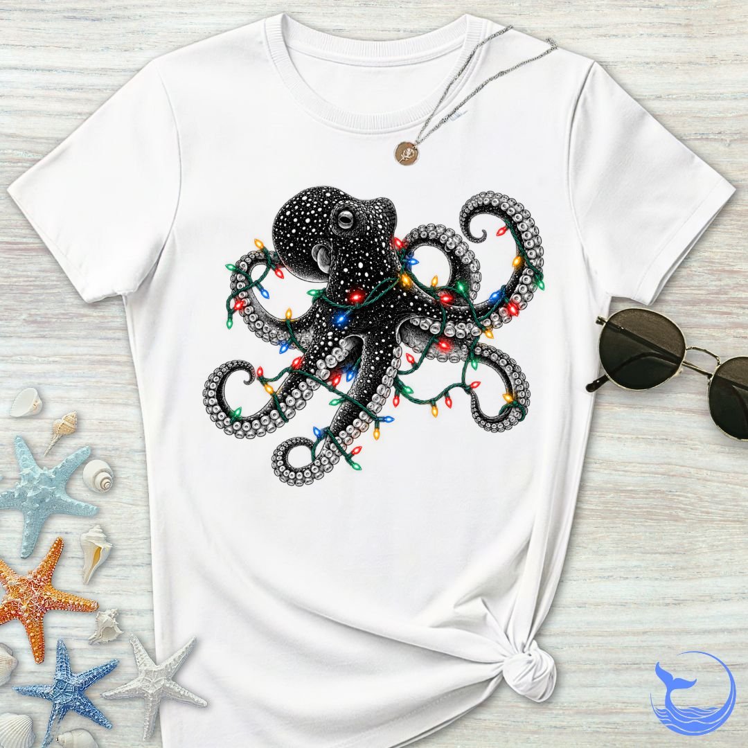 Christmas Lights Octopus Women's T-Shirt