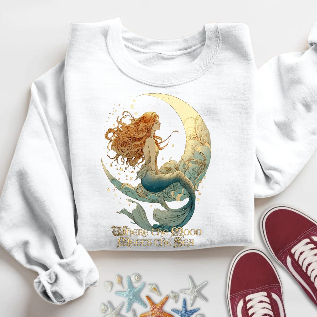 Moon Meets The Sea, Mermaid Sweatshirt