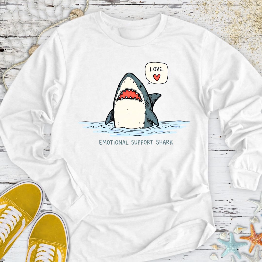 Emotional Support Shark Long Sleeve Tee