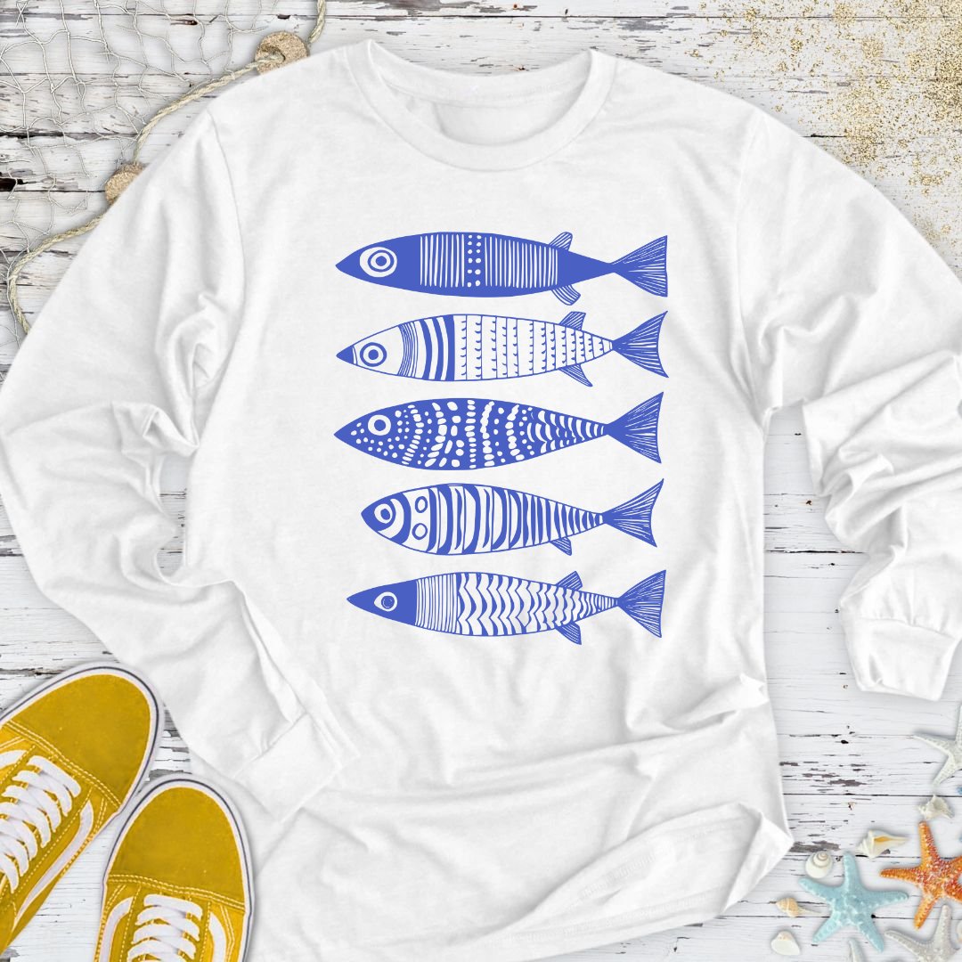 Blue Sardines Long Sleeve Tee