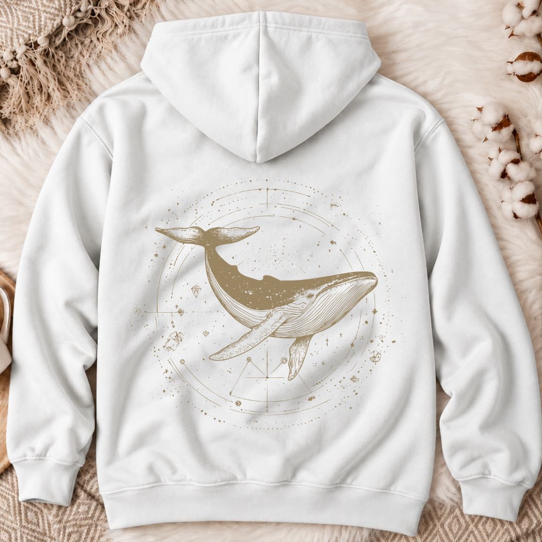 Cosmic Whale Back Print Hoodie