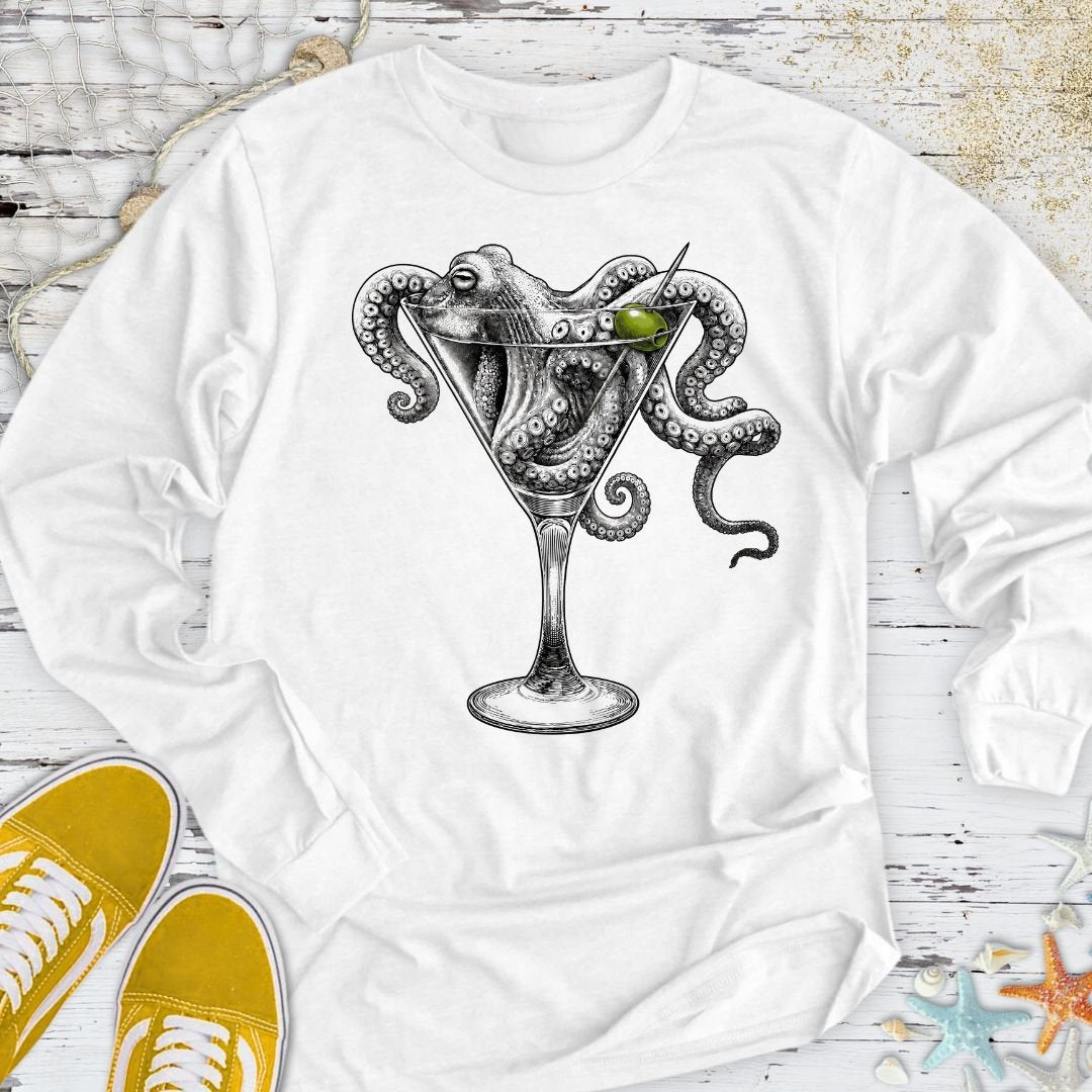 Octopus Martini Long Sleeve Tee