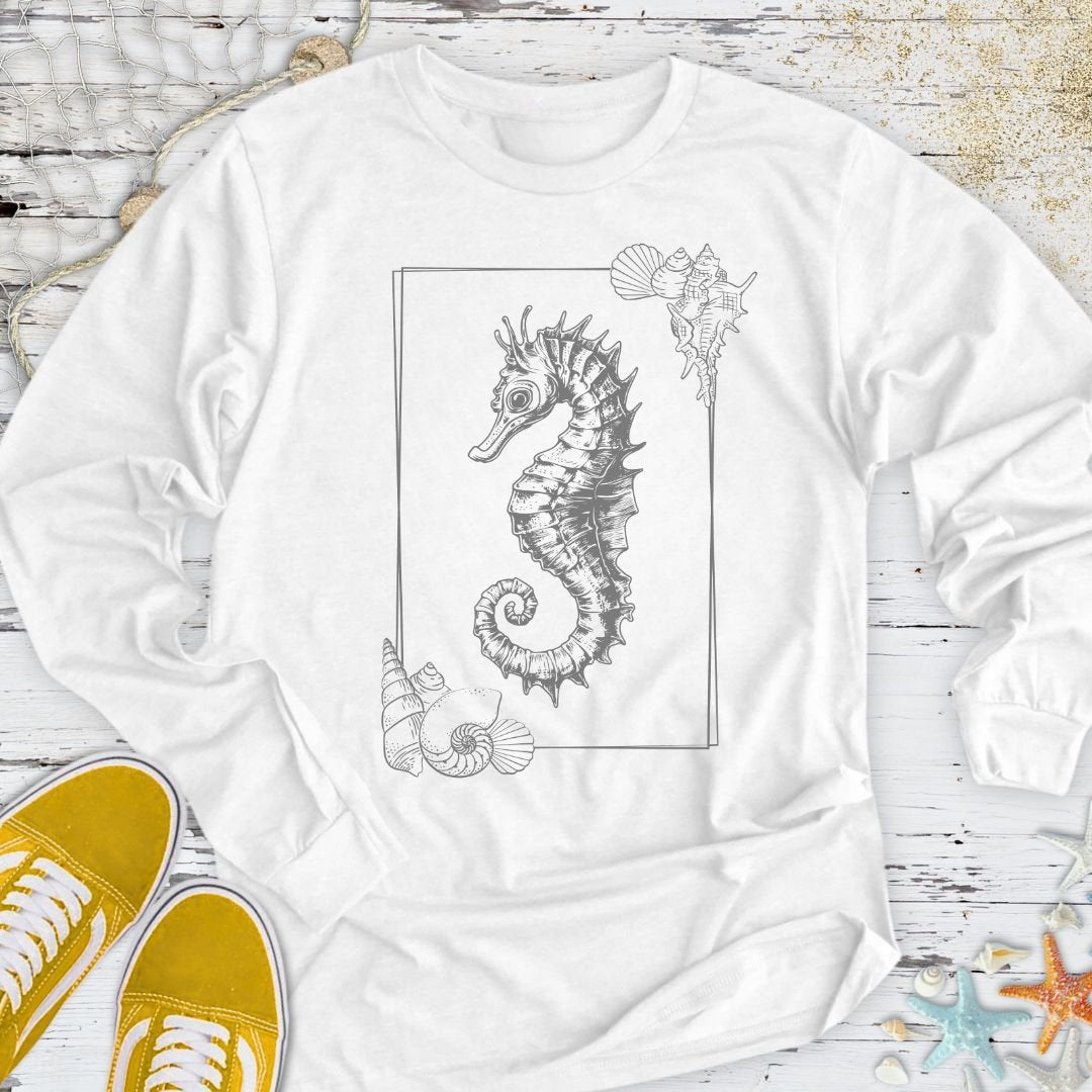 Vintage Seahorse Long Sleeve Tee