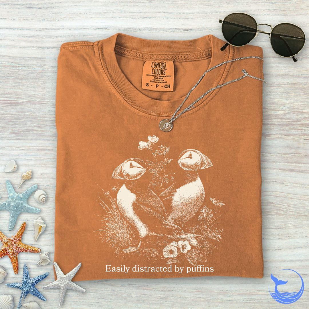 Distracted By Puffins Comfort Colors T-Shirt